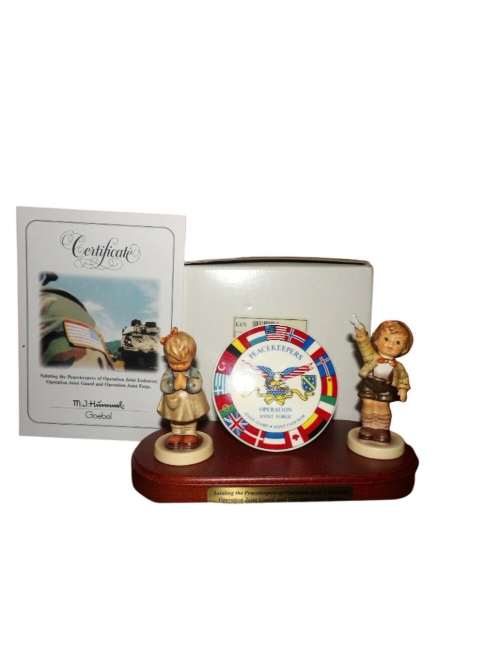 Hummel Peacekeepers Figures 495 Joint Endeavor Plaque Box & Paperwork Display - Picture 4 of 16